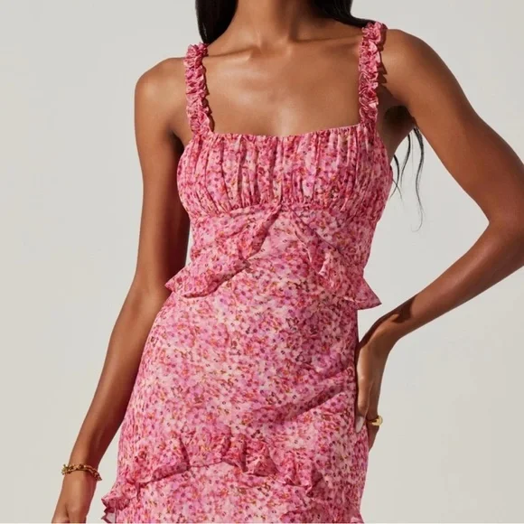 ASTR the label Olina pink ditsy floral dress🌸🌺 - Picture 2 of 7